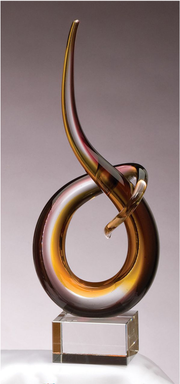 Brown And Gold Glass Art Award G534 - Glass Sculpture Clipart (600x800), Png Download