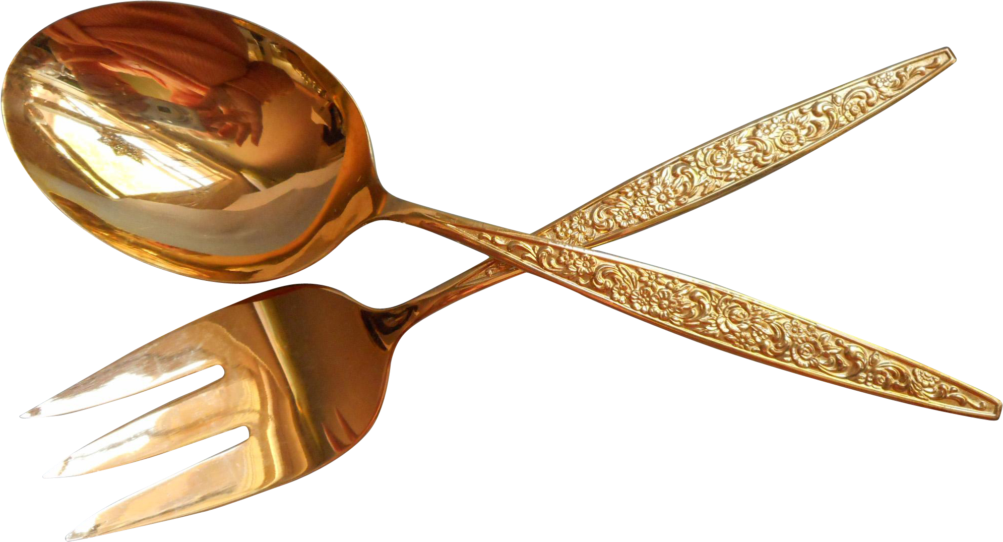 Gold Spoon Fork Knife Crown Png Clipart (1989x1989), Png Download