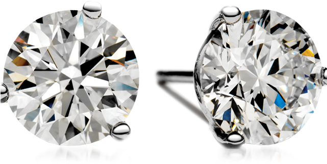 Big Diamond Earrings Studs Clipart (640x640), Png Download