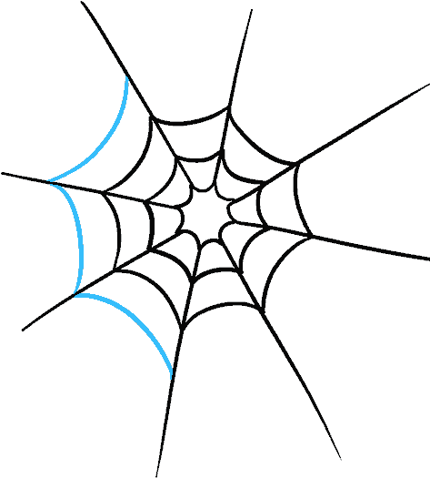 Spiders Drawing Easy - Spider With Web Drawing Clipart (678x600), Png Download