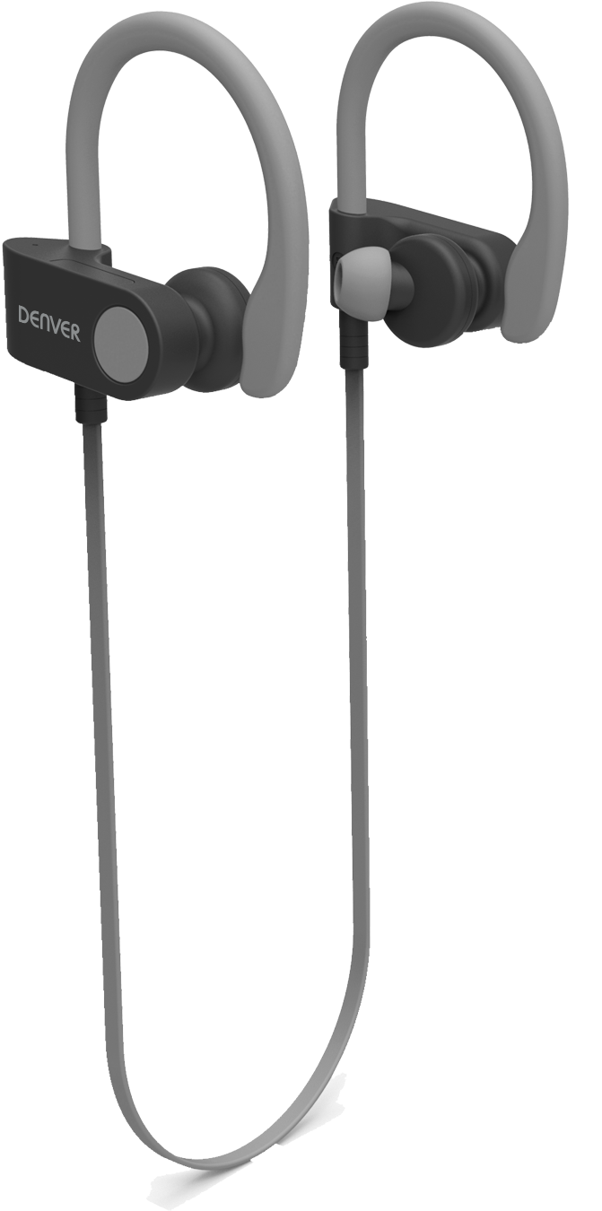 Denver Bte-110grey - Headphones Clipart (834x1623), Png Download