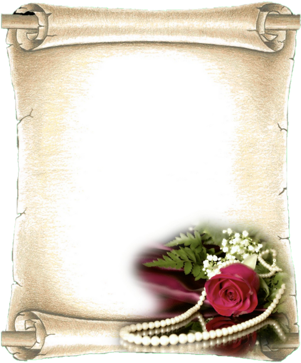 Parchemins Flower Backgrounds, Wallpaper Backgrounds, - Bordure De Page Lettre Clipart (600x738), Png Download