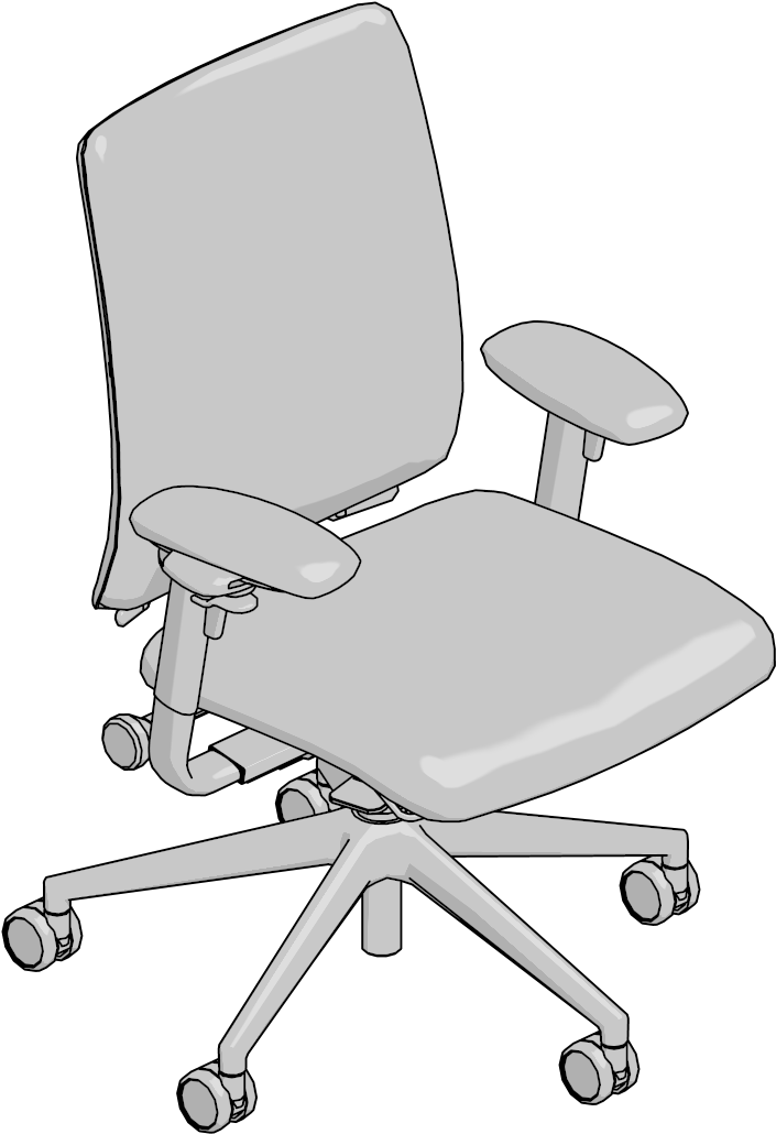 Chair-full Bk,adj Seat D,uph Outer Bk,h - Office Chair Clipart (1200x1200), Png Download