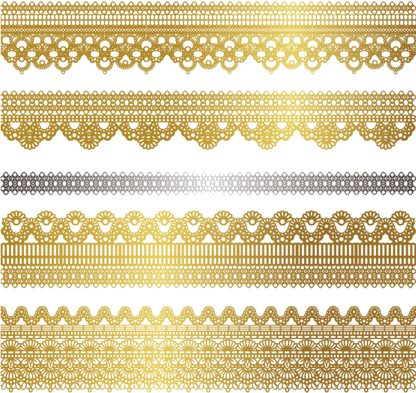 Tubes Deco Dentelle Wedding Lace Vector Png Gold Side Border Designs Clipart Large Size Png Image Pikpng