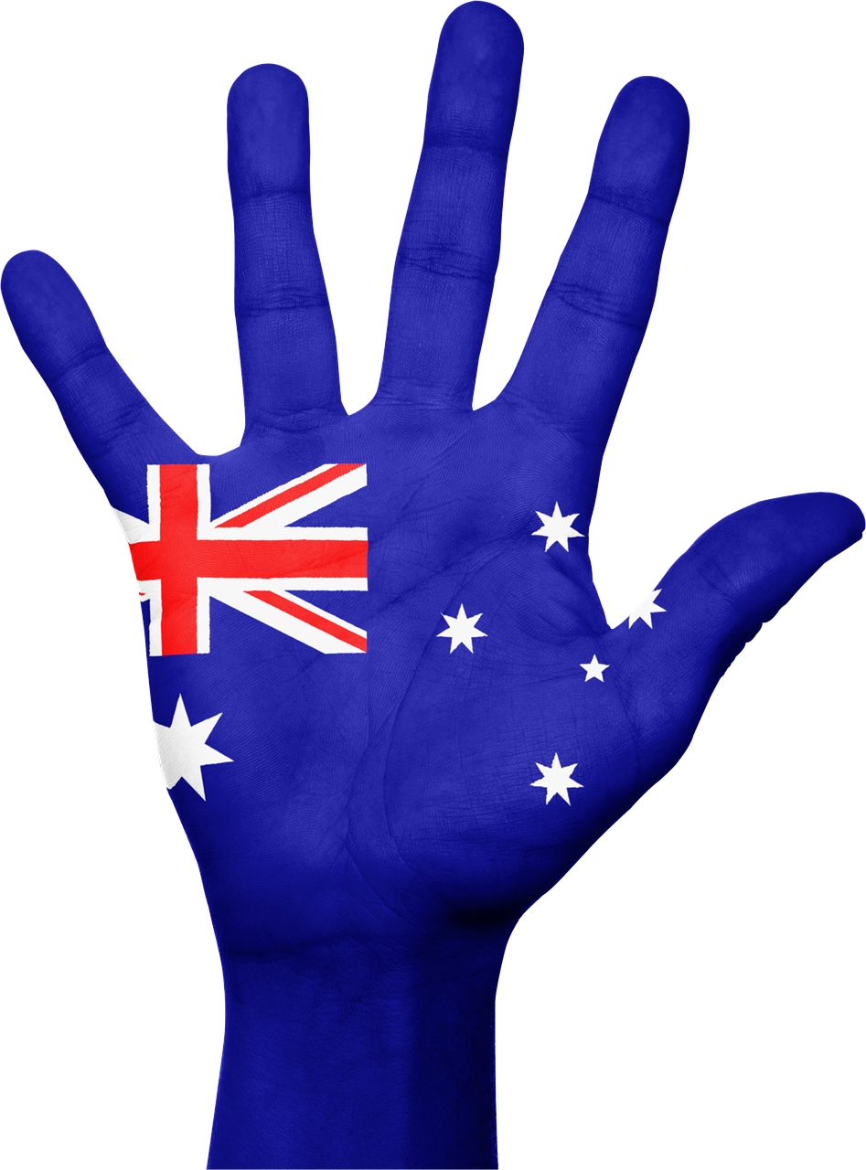 Australia Flag Hand National Png Image - Australian Flag On Hand Clipart (947x1280), Png Download