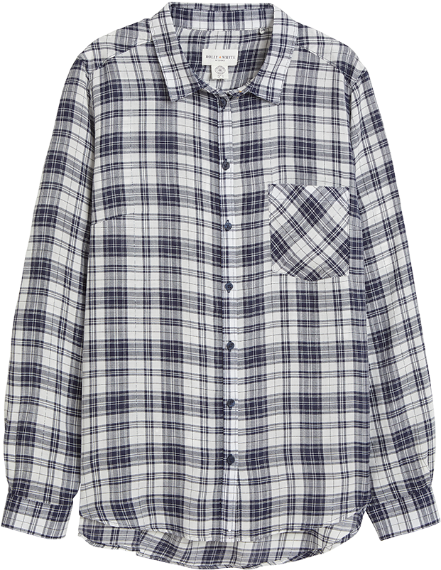 Checkered Cotton Shirt White - Plaid Clipart (888x888), Png Download