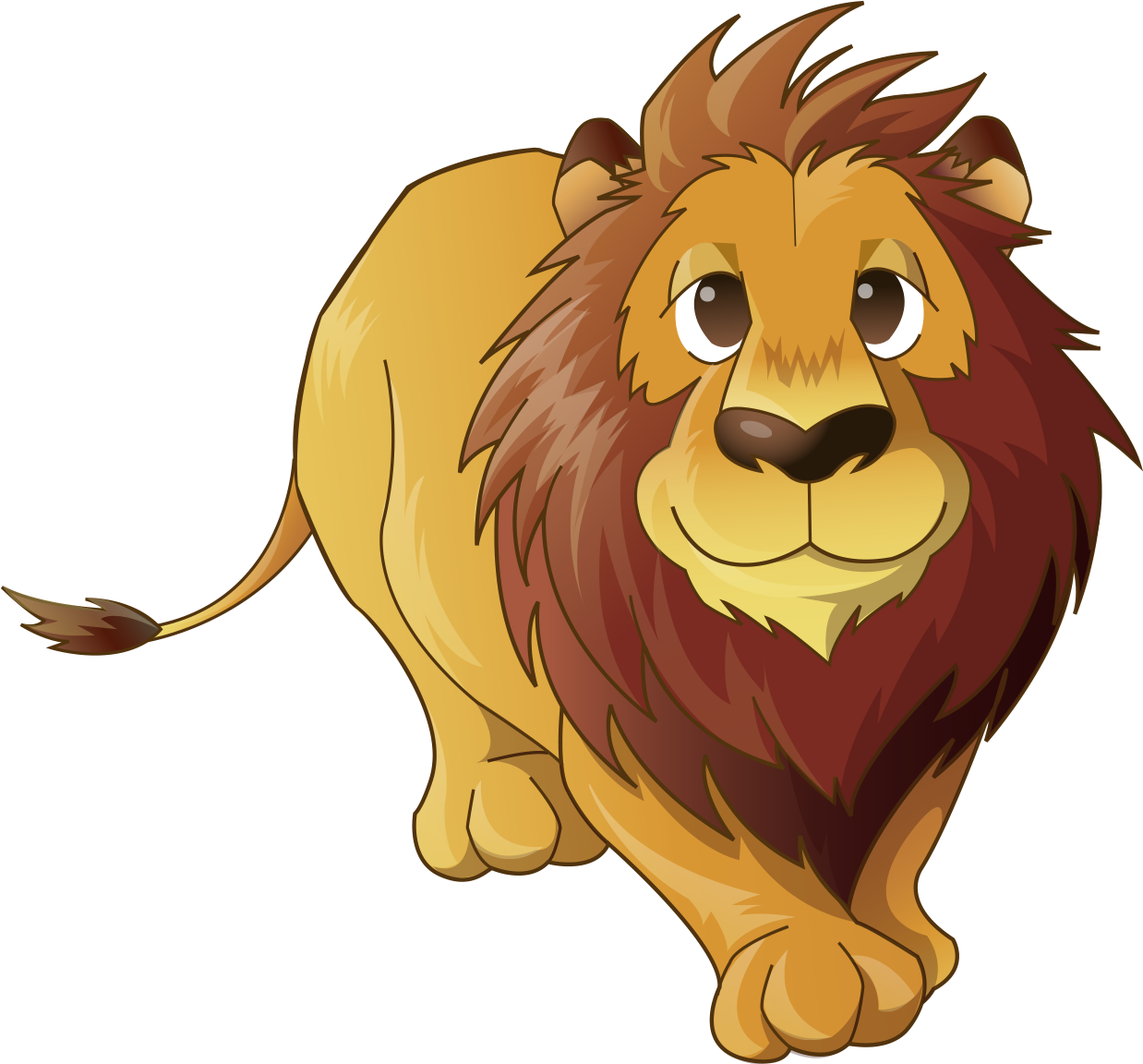 Leon Vector Lion - Imágenes De Leones En Animado Clipart (1415x1261), Png Download