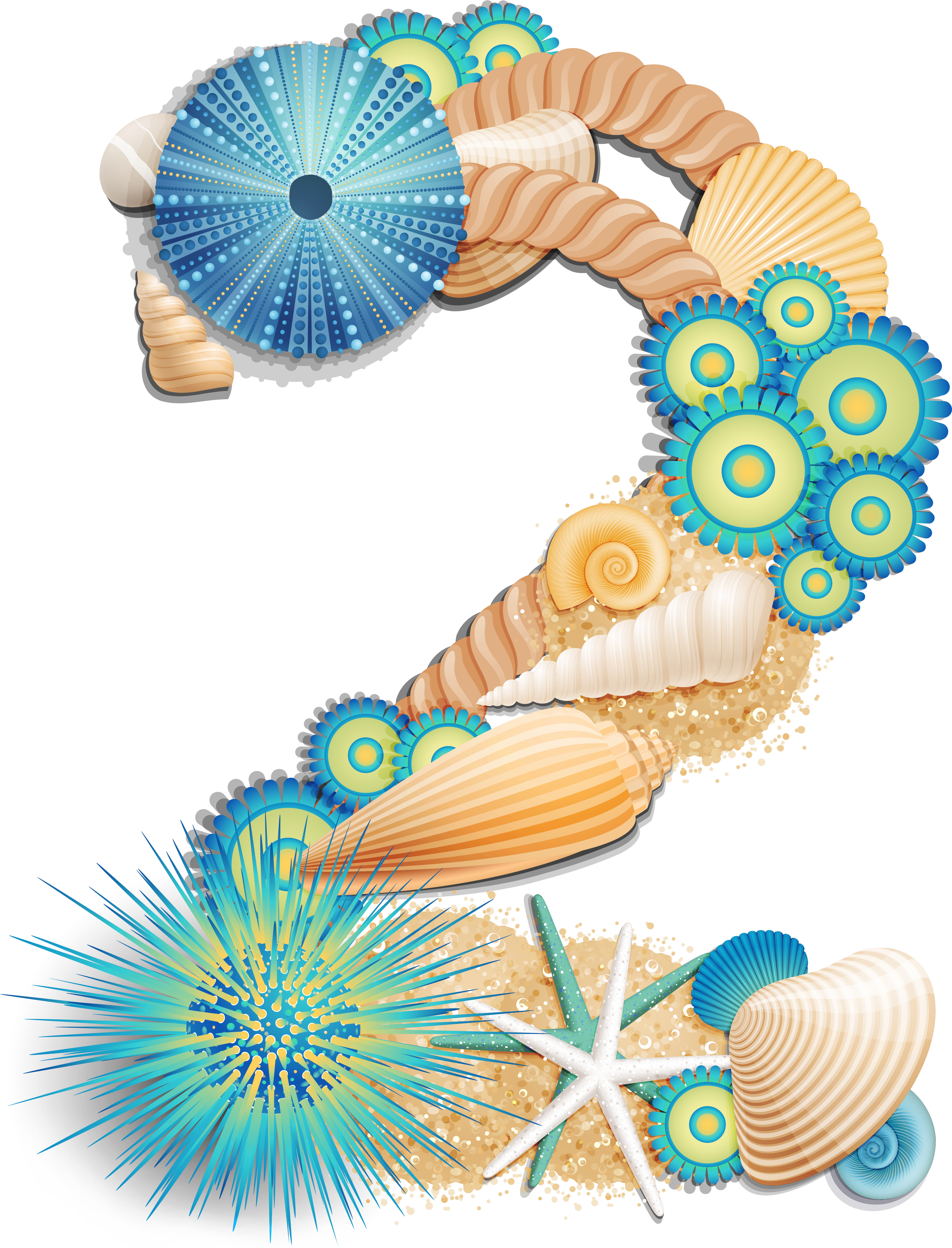 Transparent Number Two Sea Style Png Clipart Picture - Transparent Number Two Sea Style Png Clipart (3629x4250), Png Download
