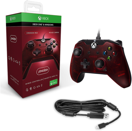 Microsoft Xbox One & Windows 10 Crimson Red Wired Controller - Control Pdp Xbox One Clipart (640x640), Png Download