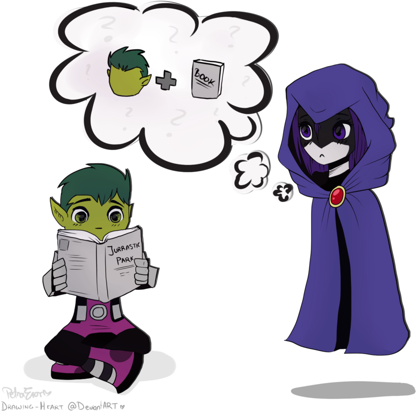 Beast Boy Is - Raven And Beast Boy Draw Clipart (945x846), Png Download