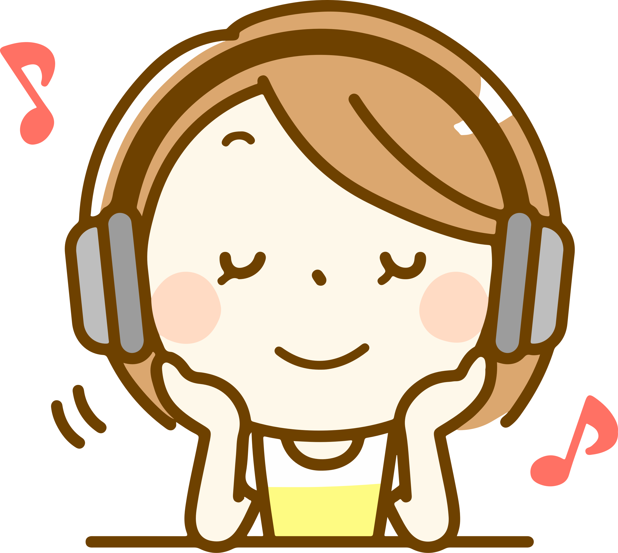 Clipart Royalty Free Woman Listening Big Image Png - Listen To Music Clipart Png Transparent Png (2398x2145), Png Download