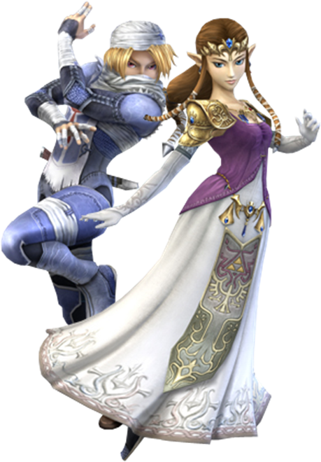 Zelda And Sheik Zelda Sheik - Super Smash Bros Zelda And Sheik Clipart (509x691), Png Download