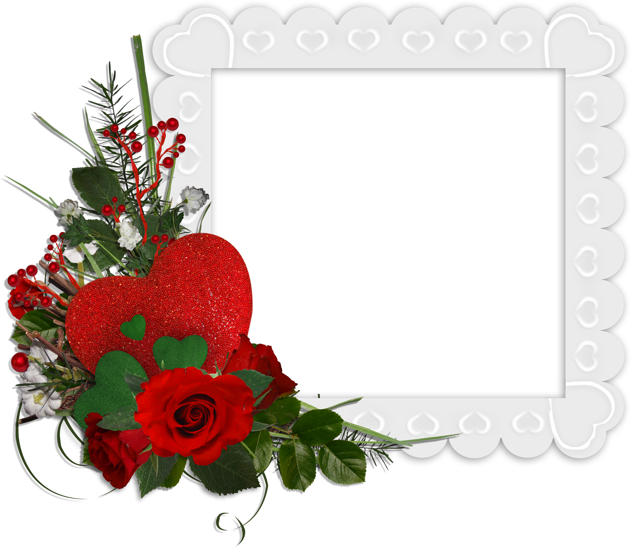 Red Roses Border Png - Beautiful Rose Flower Frames Clipart (2200x1913), Png Download