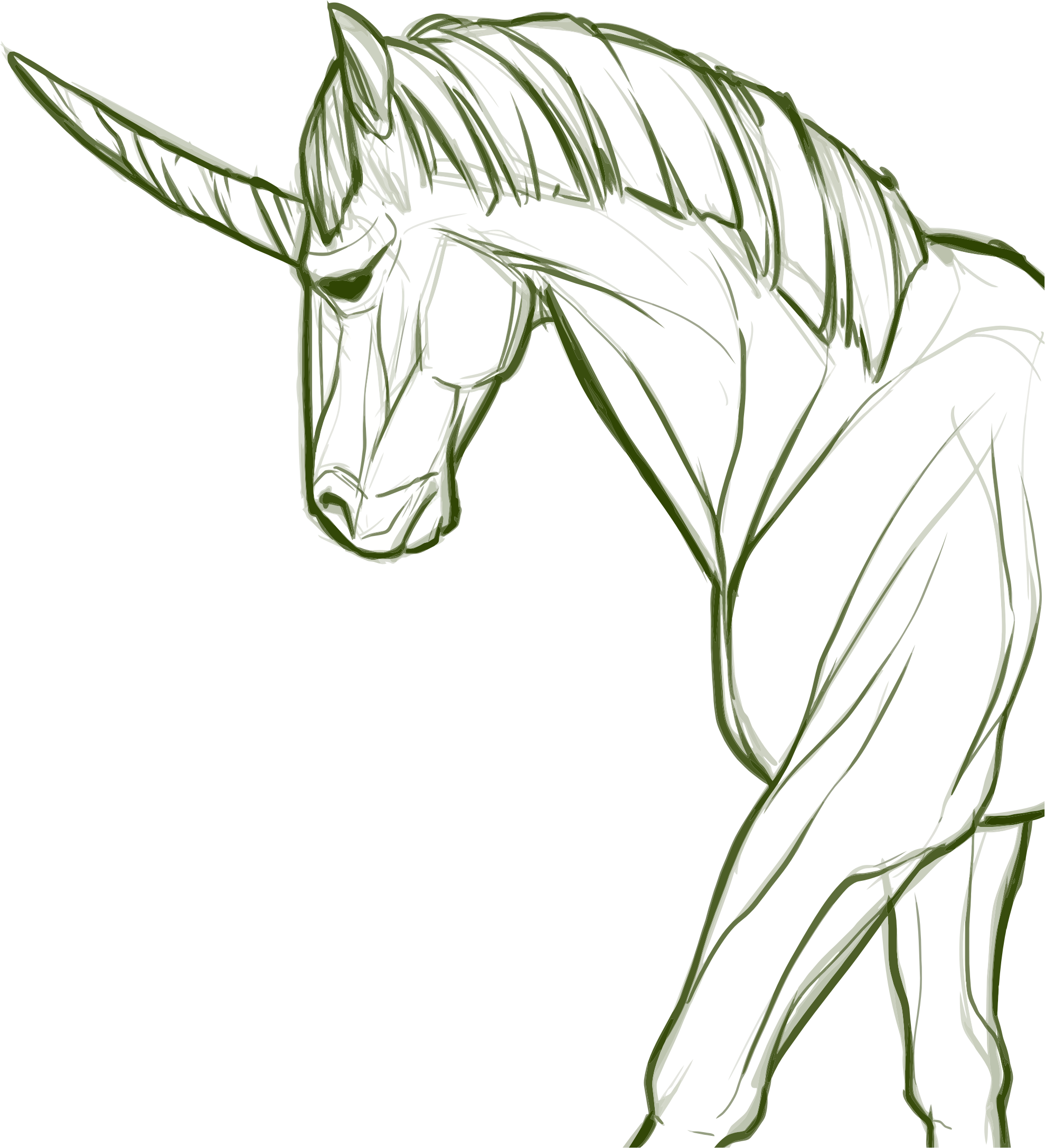 Clipart Unicorn Line Art Kuda Unicorn Sketsa Png Download
