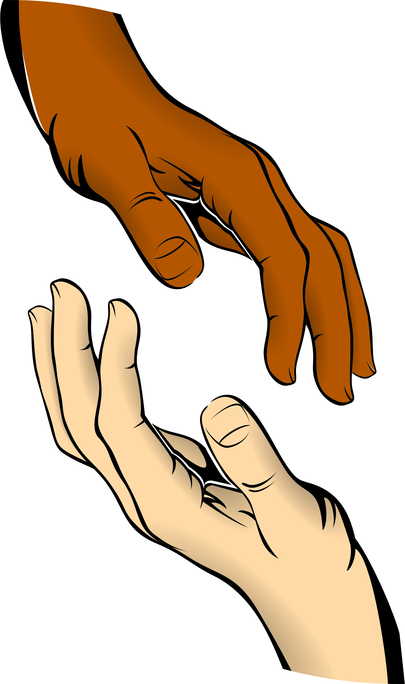 Open Hands Thanking Clipart - Hands Touching Clip Art - Png Download (1423x2400), Png Download