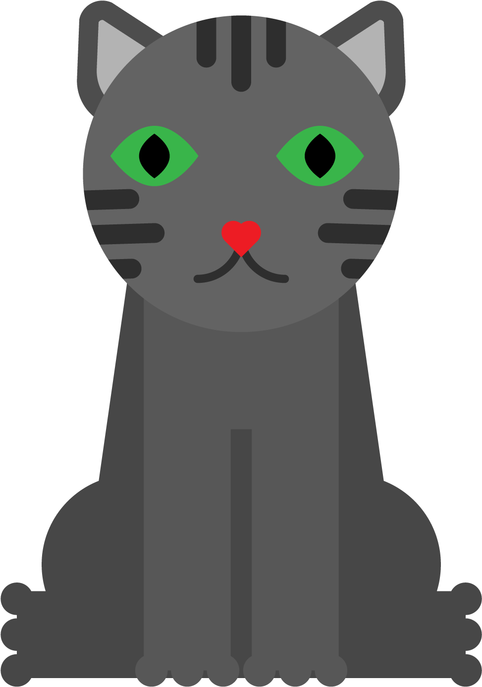 Vector Cats American Curl - Black Cat Clipart (2084x2084), Png Download