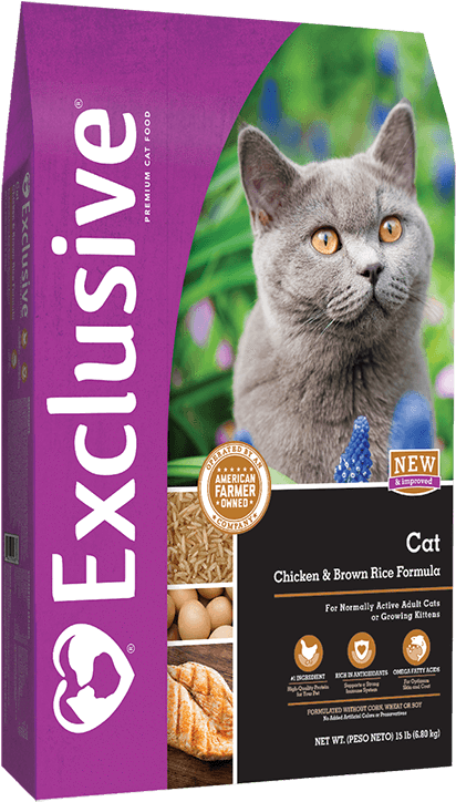 Exclusive® Cat Chicken & Brown Rice Formula Cat - Exclusive Large Breed Adult Dog Food Clipart (500x767), Png Download