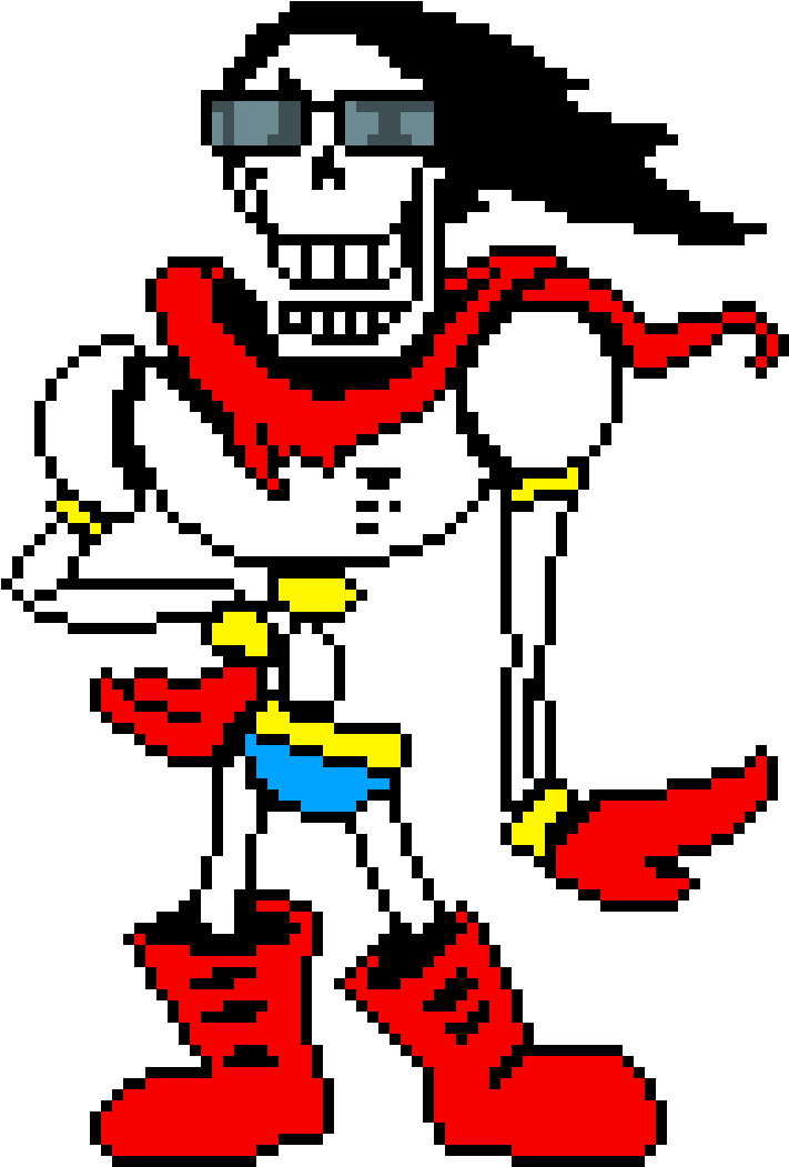 Undertale Papyrus Sprite - Papyrus Undertale Pixel Art Clipart (760x1070), Png Download