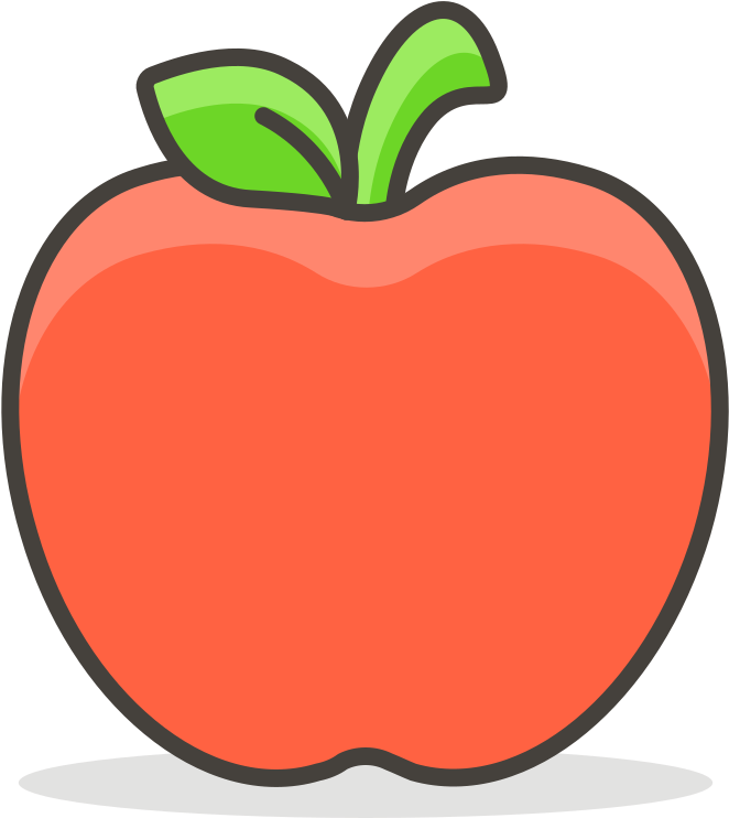 527 Red Apple - Imagenes De Manzana Animados Clipart (768x768), Png Download