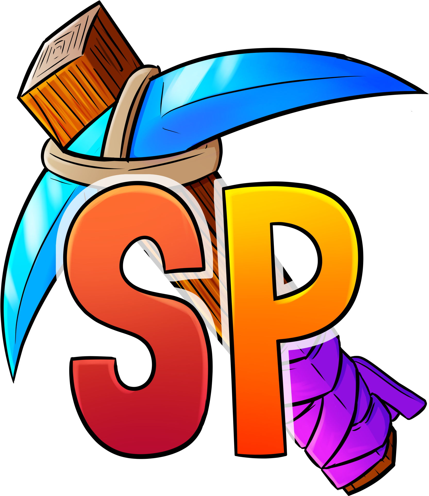 Server Icon With A Diamond Pickaxe And "sp" - Icon Sp Clipart (2000x2000), Png Download