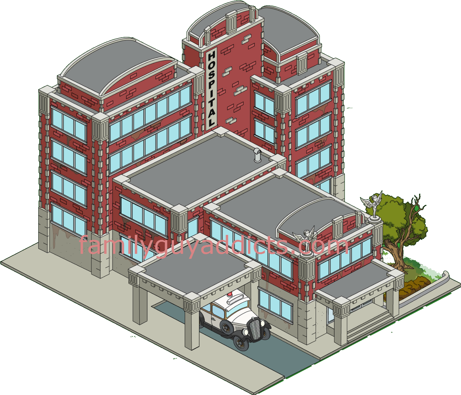 Quahog Sanitarium Hospital Skin - Quahog Hospital Clipart (1523x1323), Png Download