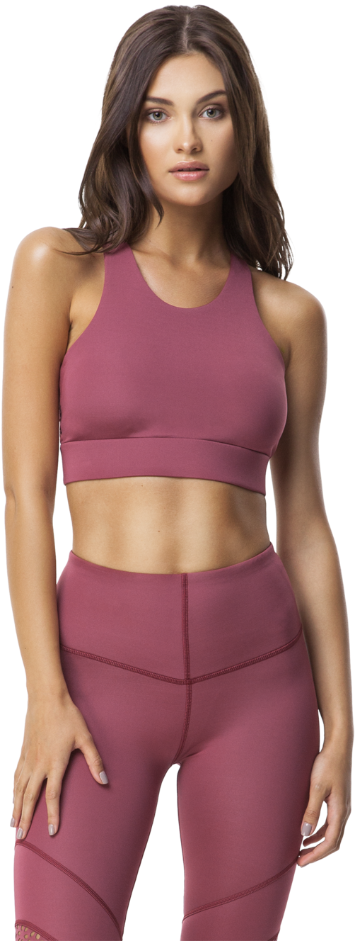 Balm Crop-top Dark Pink - Crop Top Sportowy Clipart (933x1400), Png Download