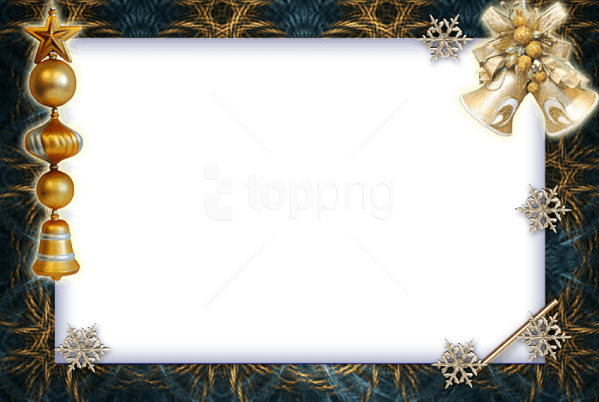 Blue Photo Frames Png - Santa Frame Transparent Clipart (850x571), Png Download