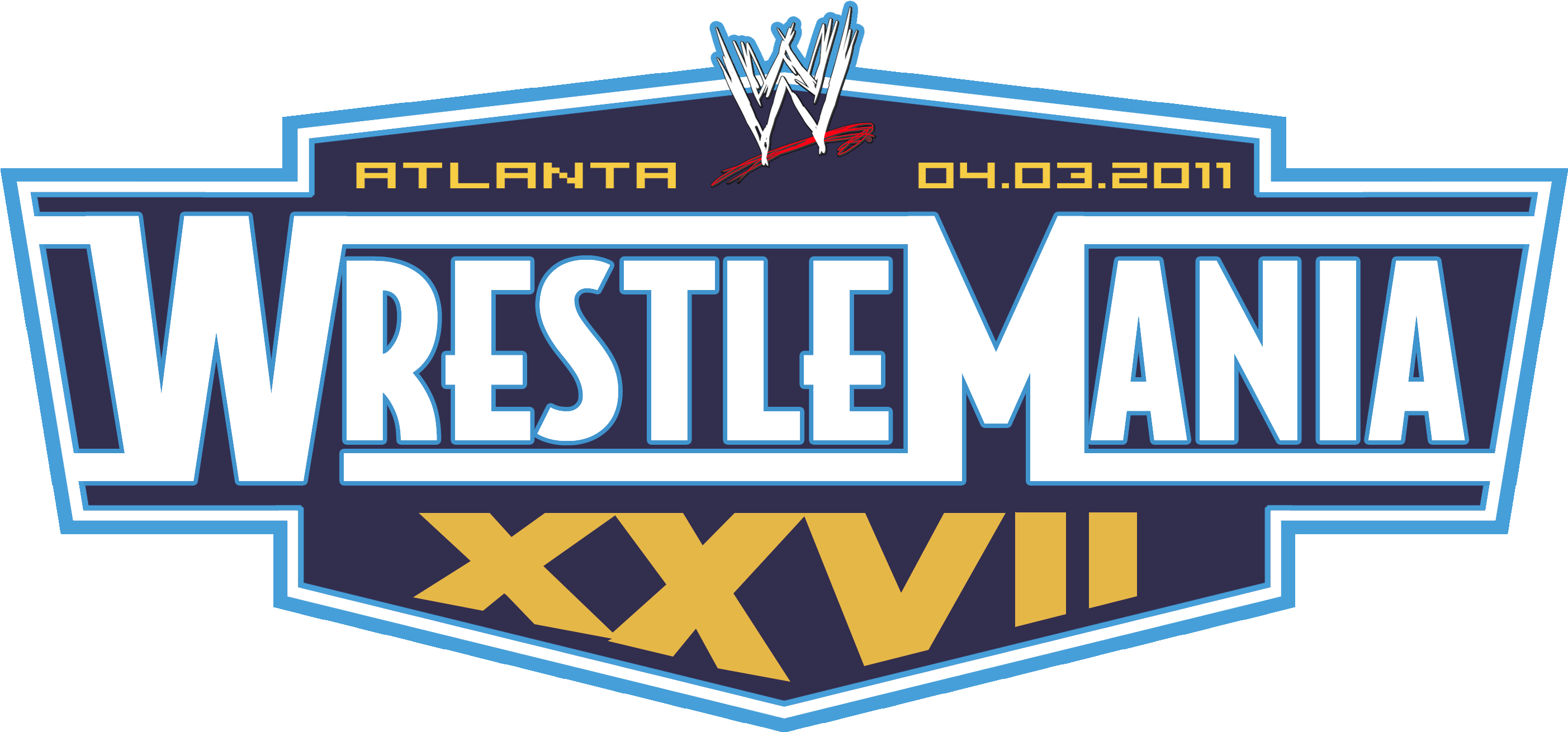 Wrestlemania 27 Logo - Wwe Wrestlemania 27 Clipart (3000x1417), Png Download