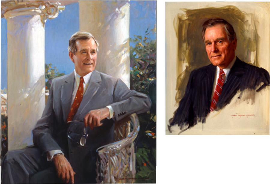 Ghwbush Collage1 Ghwbushcollage - Gentleman Clipart (900x613), Png Download