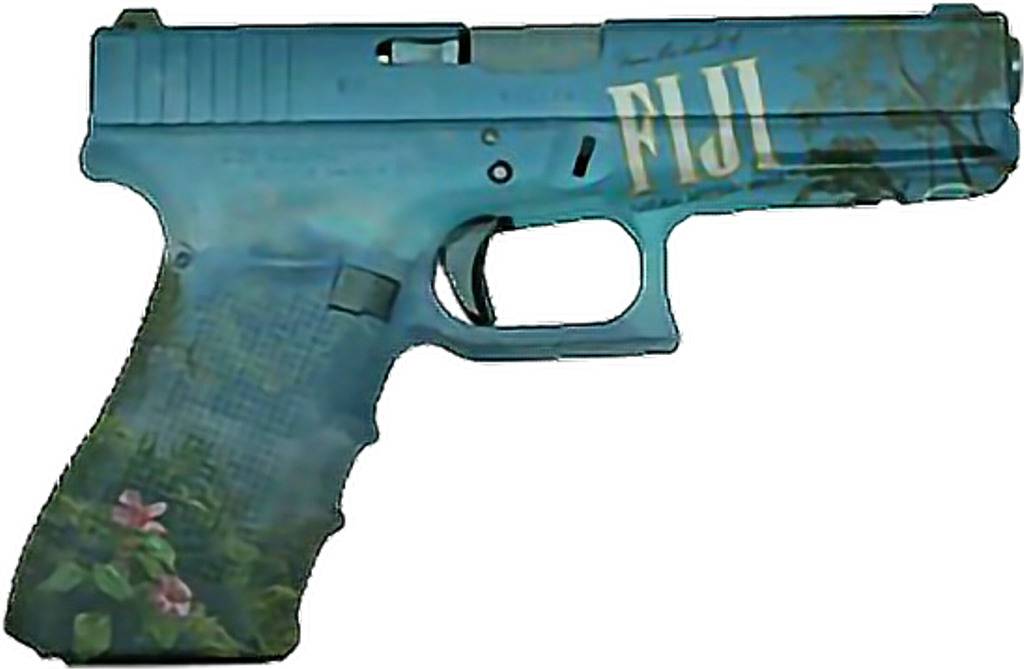 Vaporwave Aesthetic Gun Weapon Fiji - Glock Transparent Clipart (1024x669), Png Download