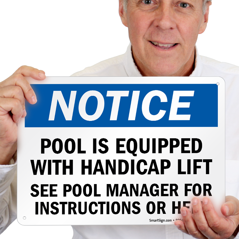 Pool With Handicap Lift Sign - Please Do Not Flush Signs Clipart (800x800), Png Download