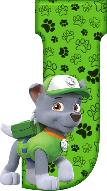 *✿**✿*j*✿**✿*de Alfabeto Decorativo - Paw Patrol Rocky Clipart (418x745), Png Download