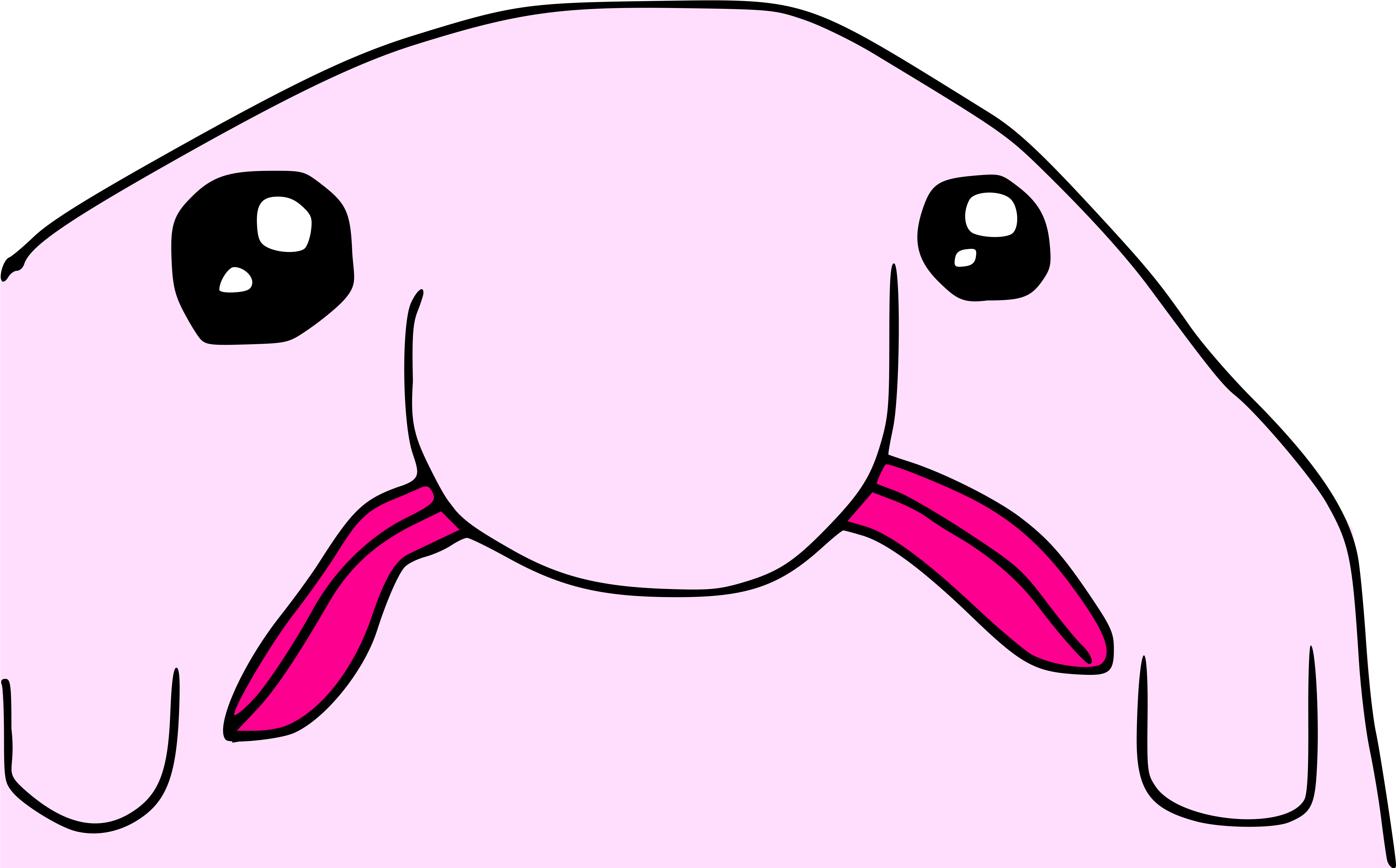White Pink Black Nose Mammal Cartoon Vertebrate Head - Blobo Clipart (680x680), Png Download