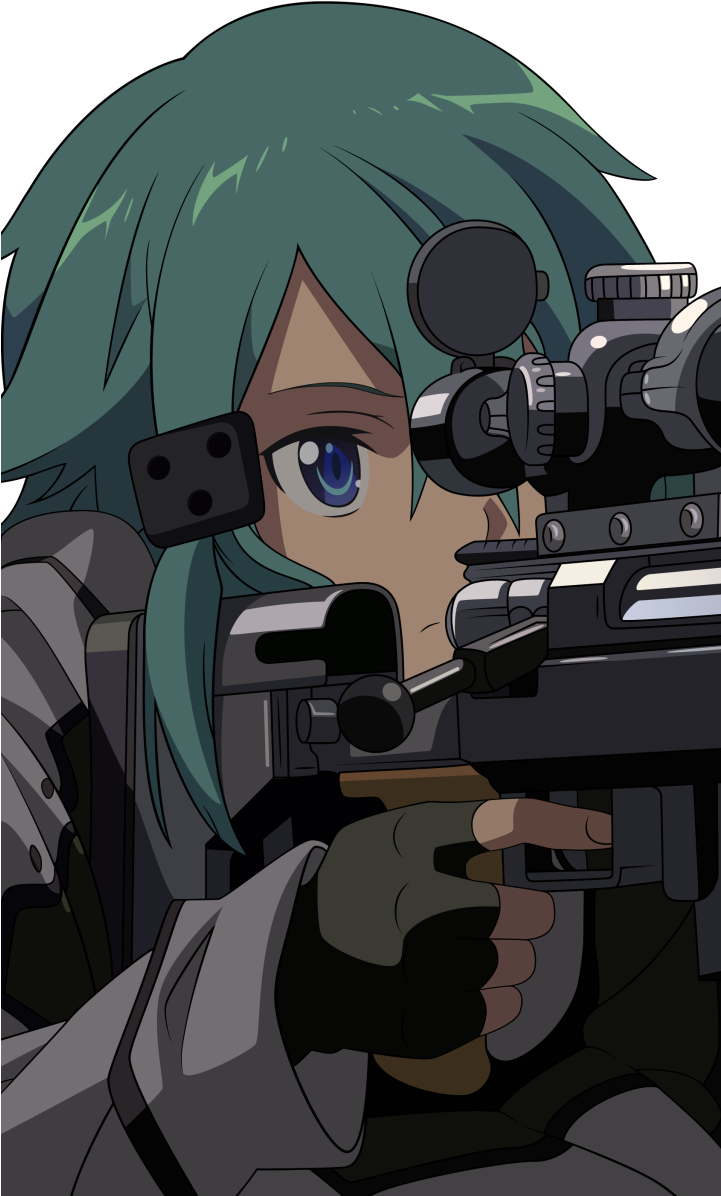 Anime / Sword Art Online Ii Mobile Wallpaper - Sinon Gun Clipart (720x1280), Png Download