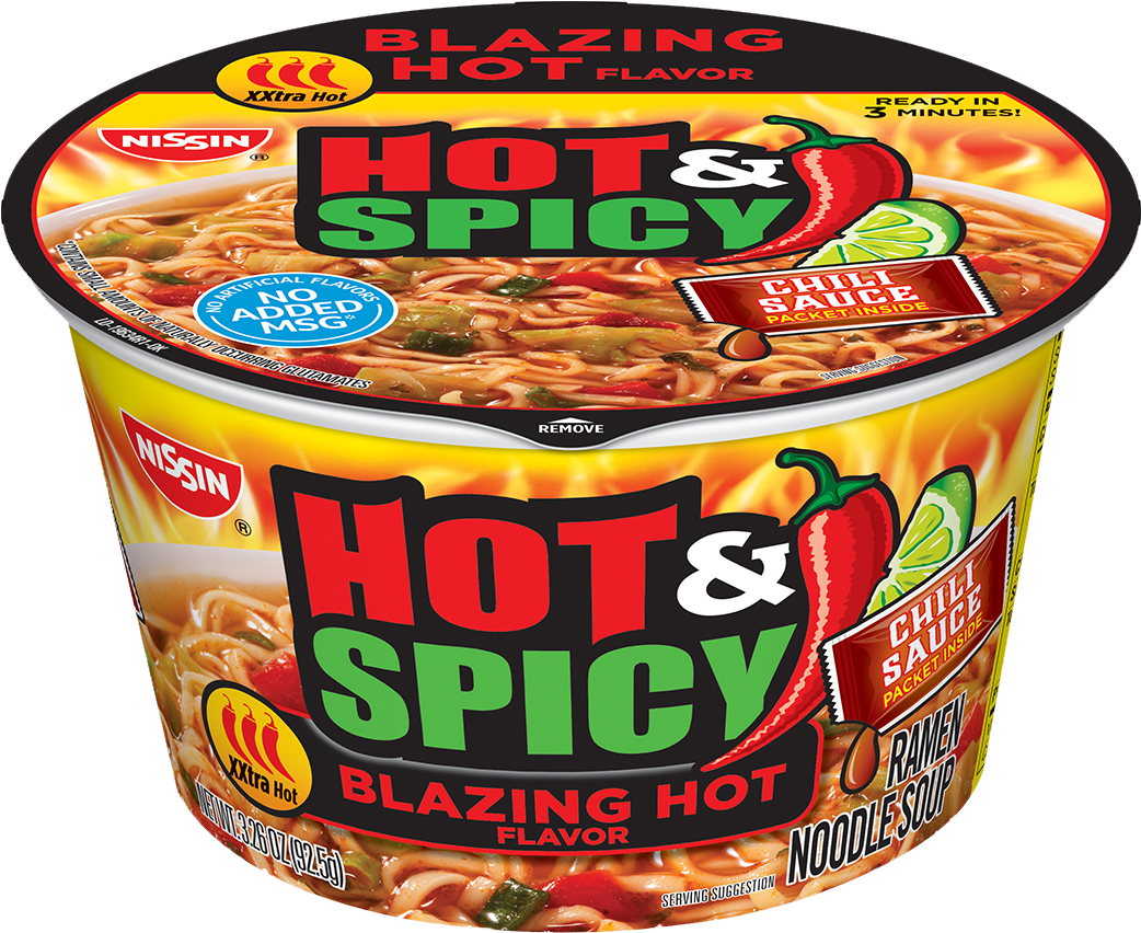 Nissin Bowl Noodles Hot And Spicy Blazing Hot Flavor - Nissin Hot A...