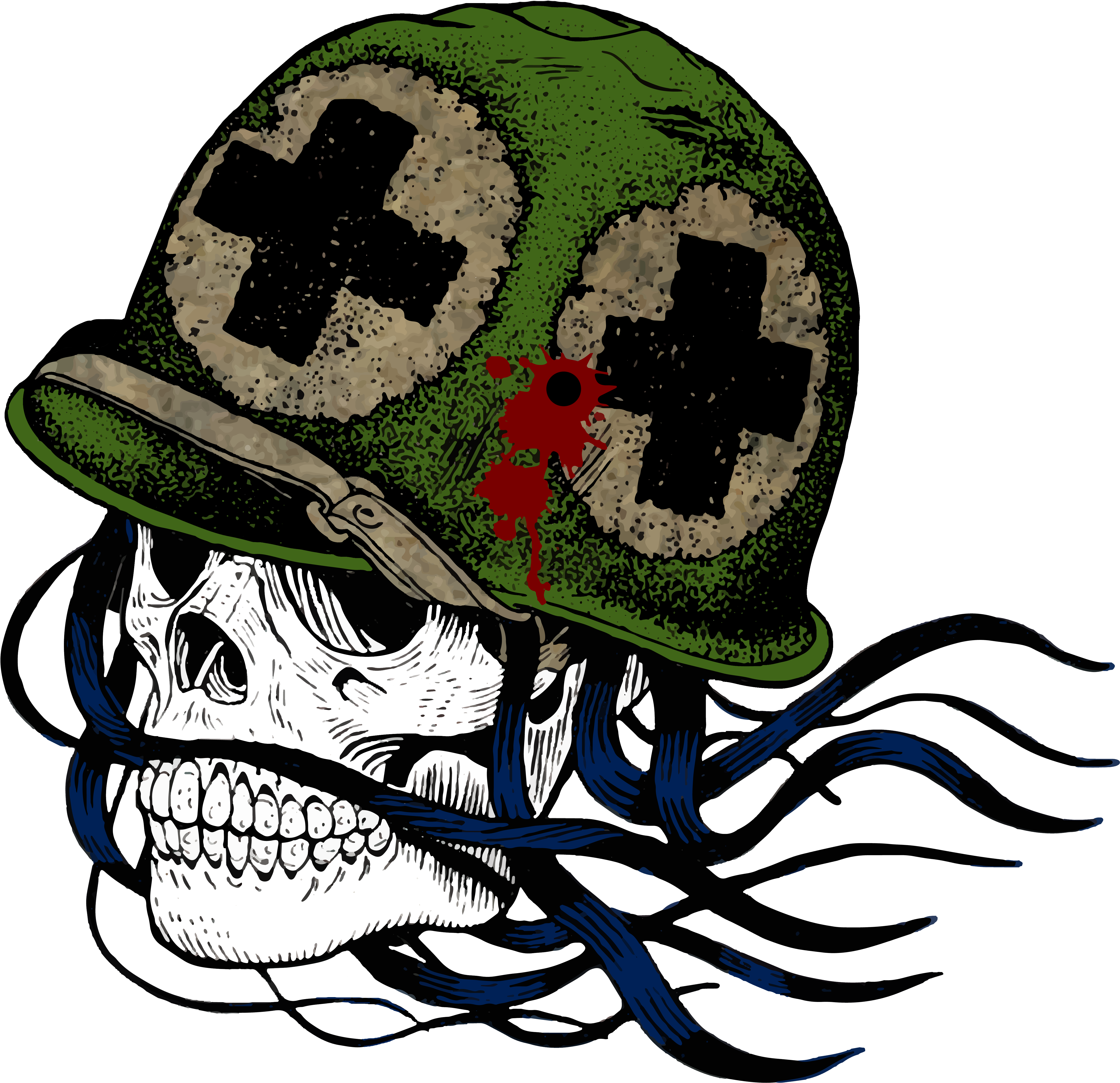 Soldier Skull War Helmet Military 1347275 Clipart (5861x5523), Png Download