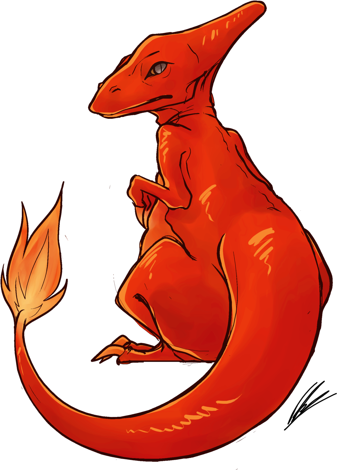 Charmeleon Fanart ❤ - Cartoon Clipart (1280x1734), Png Download