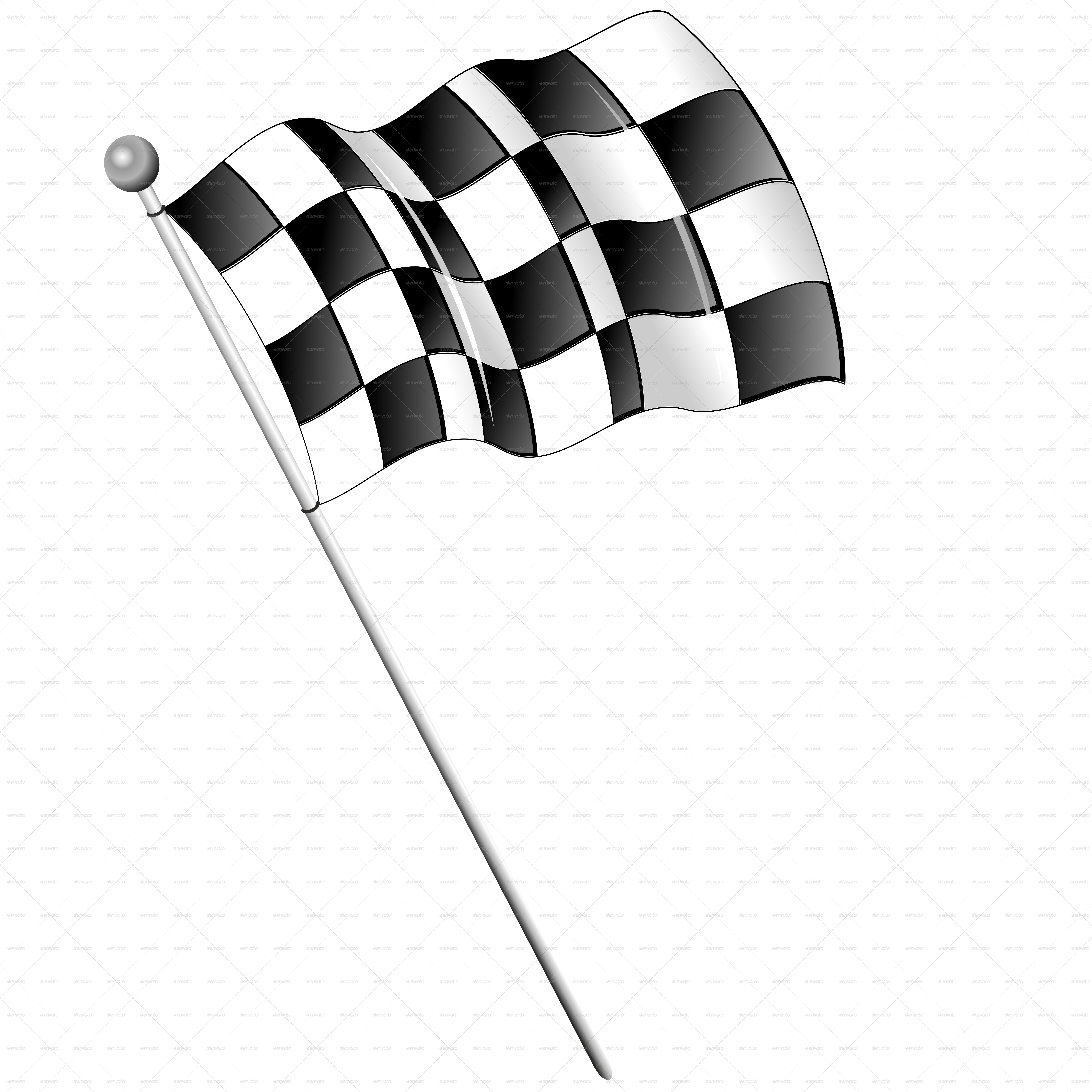 Flag Drawing Race Car - Formula 1 Car With Flag Clipart (6501x6500), Png Download
