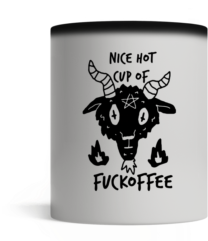 Satan Goat Head Nice Hot Cup Of Fuckoffee Mugs - British Heart Foundation Clipart (800x800), Png Download