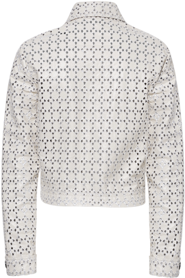 Embroidered Faux-leather Jacket - Sweater Clipart (509x677), Png Download