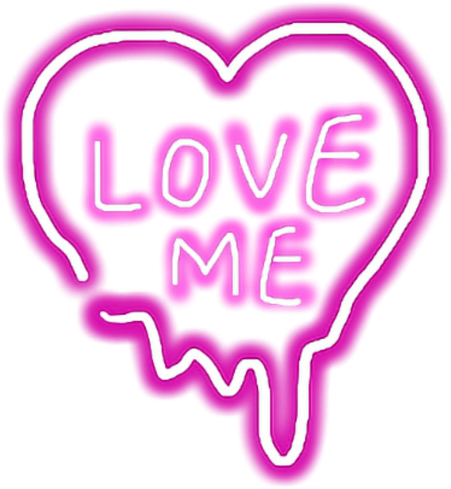 Sticker Neon Love Lights Heart Tumblr Aesthetic Png - Heart Clipart (2289x2289), Png Download