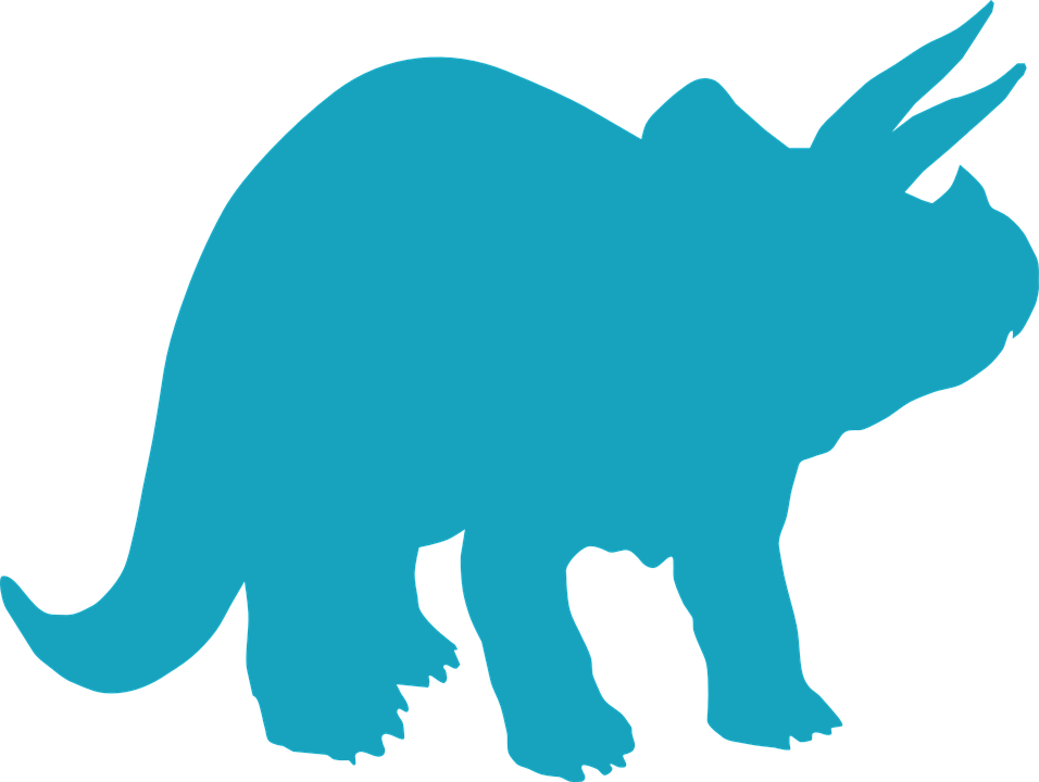 Blue Dinosaur Silhouette Clipart Free - Png Download (956x720), Png Download