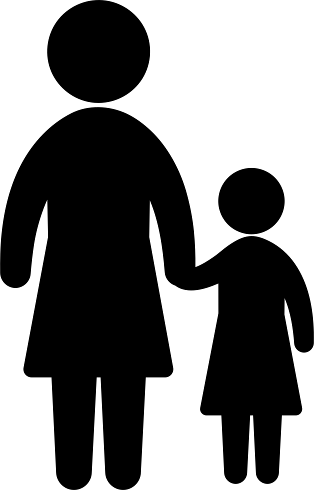 Png File Svg - Woman Child Icon Png Clipart (628x980), Png Download