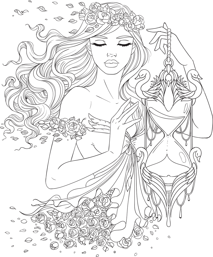 Line Artsy Free - Beautiful Women Coloring Pages For Adults Clipart (899x1083), Png Download