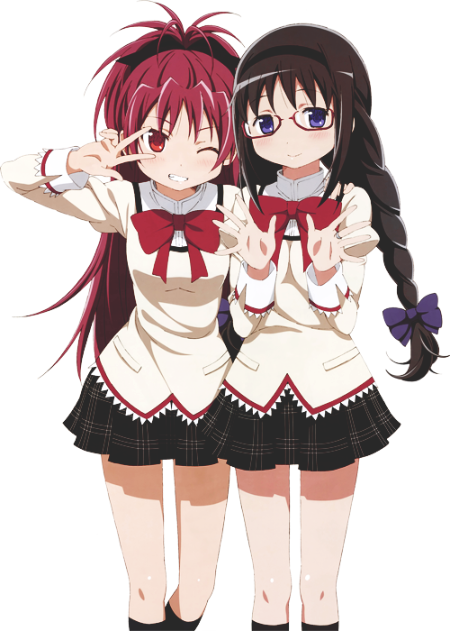 1k Edit Idk Puella Magi Madoka Magica Mahou Shoujo - Kyoko Sakura Homura Akemi Clipart (500x700), Png Download