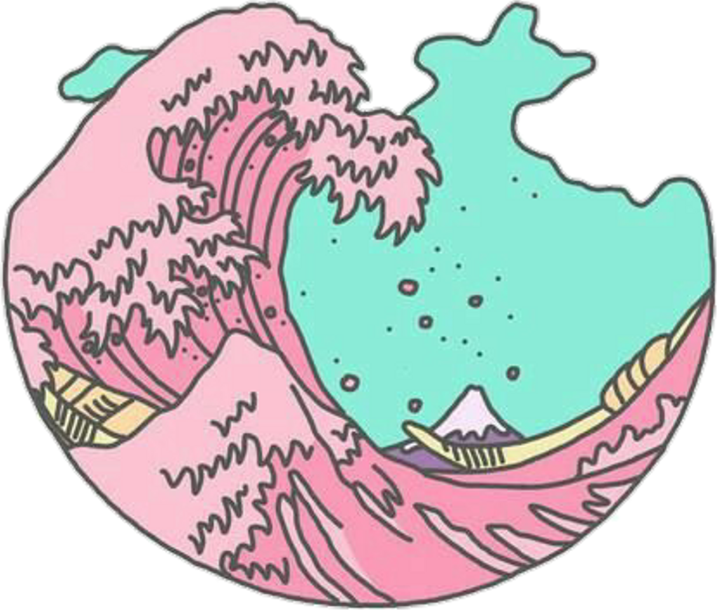 Pastel Download Free Clipart With A Transparent Background - Great Wave Off Kanagawa Pastel - Png Download (1024x871), Png Download