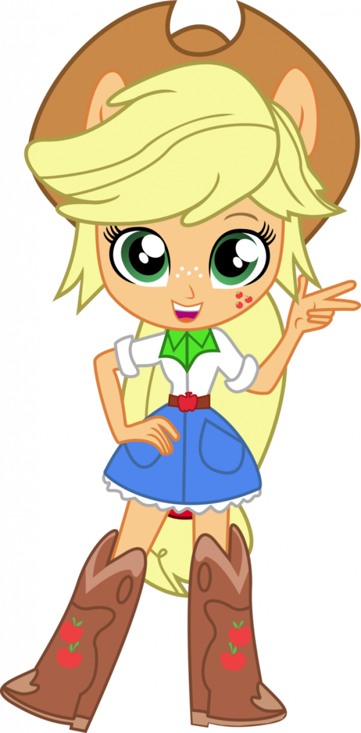 My Little Pony Equestria Girls Minis Applejack Clipart (728x1477), Png Download