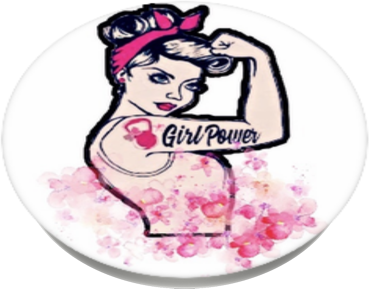 Girl Power, Popsockets - Cartoon Clipart (989x1000), Png Download