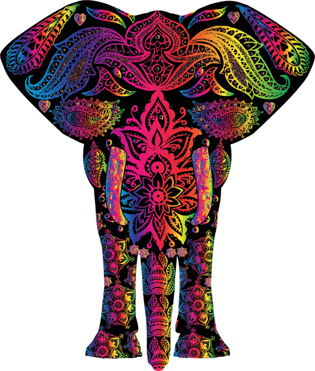 Iphone Art Drawing Watercolor Painting Web Design - Colorful Elephant Clipart (637x750), Png Download