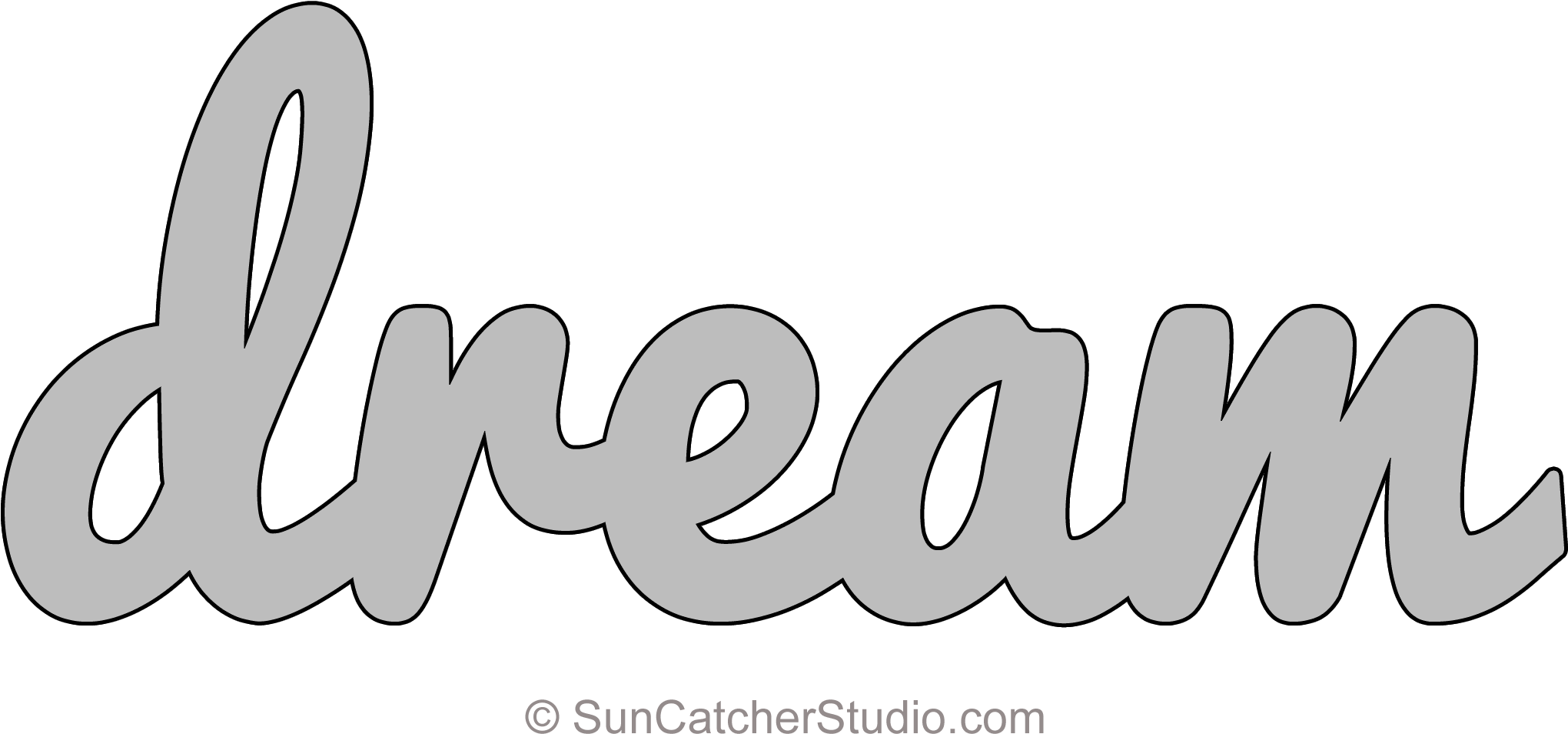 Dream Pattern Template Stencil Printable Word Art Design - Stencil Template For Word Art Clipart (2100x1008), Png Download
